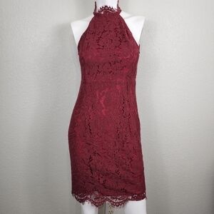 NWT Zalalus  Vampire Burgandy Lace High Neck Key Hole Back Size 6